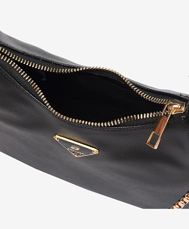 Kadın Siyah Tek Bölmeli Kol Çantası - 5