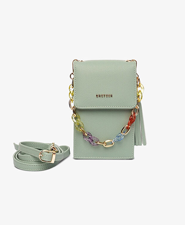 Kadın Mint Tek Bölmeli Çapraz Çanta - 1