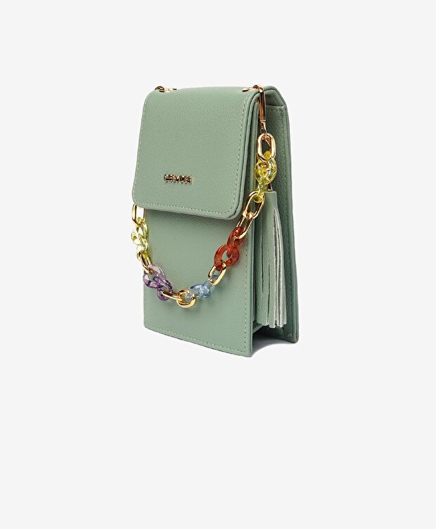 Kadın Mint Tek Bölmeli Çapraz Çanta - 2