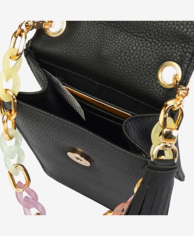 Kadın Siyah Tek Bölmeli Çapraz Çanta - 5