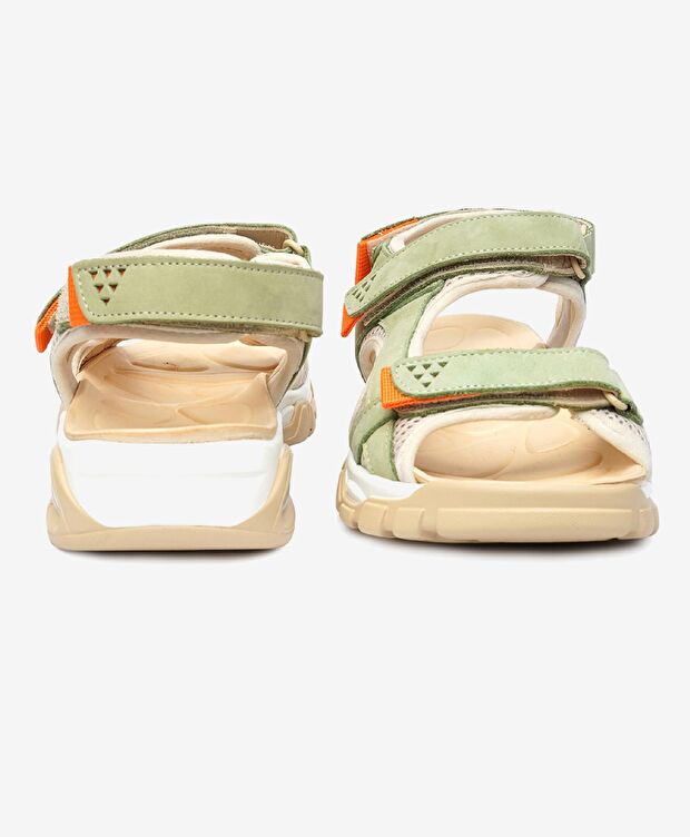 Kadın Yeşil Hakiki Deri Sandalet - 7