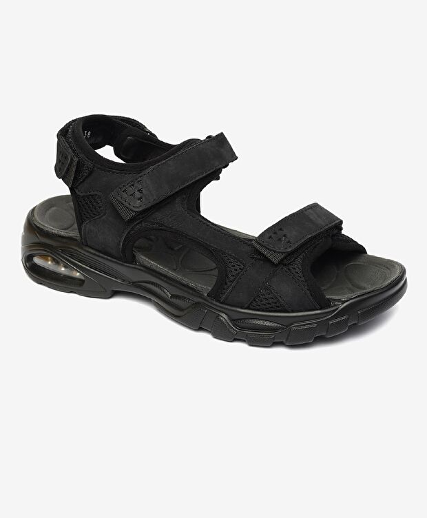 Kadın Siyah Hakiki Deri Sandalet - 2