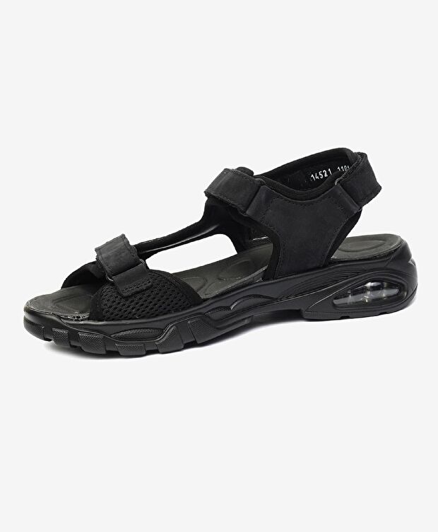 Kadın Siyah Hakiki Deri Sandalet - 3