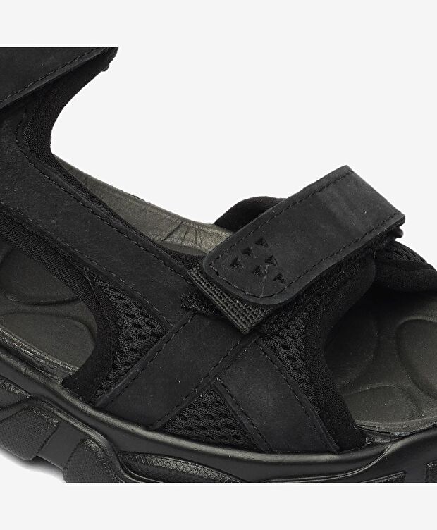 Kadın Siyah Hakiki Deri Sandalet - 5