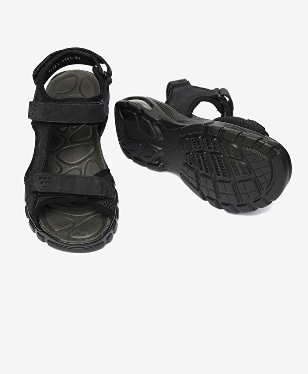 Kadın Siyah Hakiki Deri Sandalet - 6