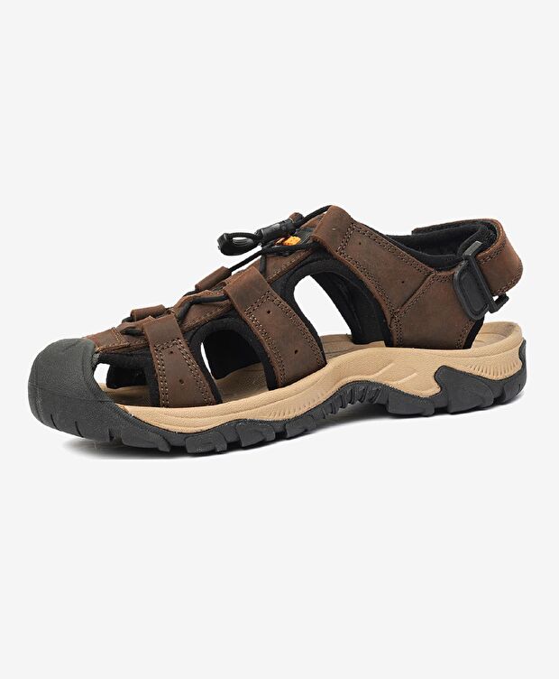 Kadın Kahverengi Hakiki Deri Sandalet - 3