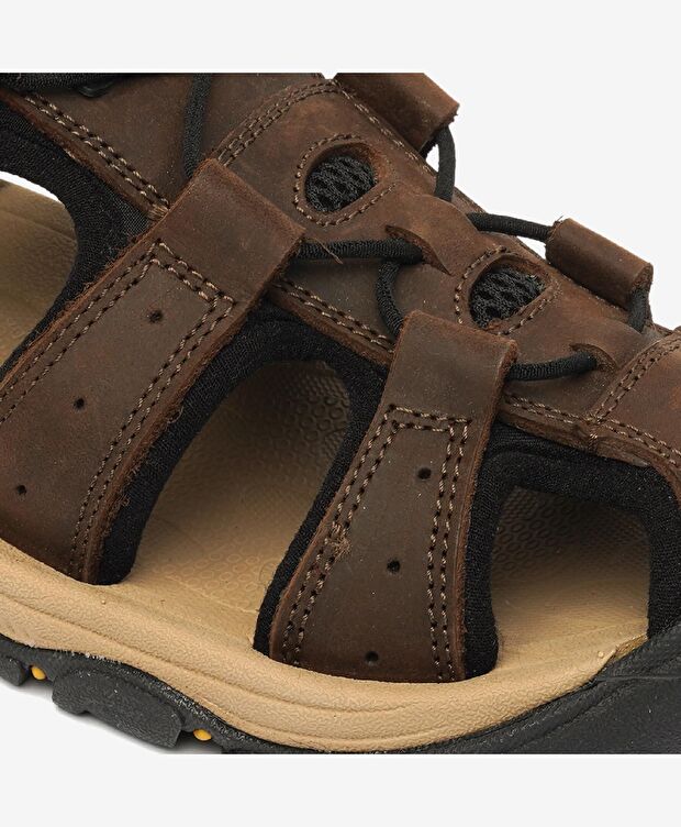 Kadın Kahverengi Hakiki Deri Sandalet - 5