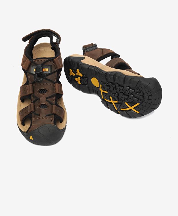 Kadın Kahverengi Hakiki Deri Sandalet - 6