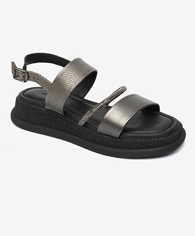 Kadın Çelik Hakiki Deri Sandalet - 2