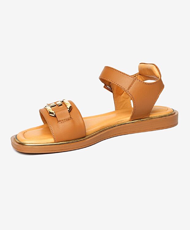 Kadın Taba Hakiki Deri Sandalet - 3