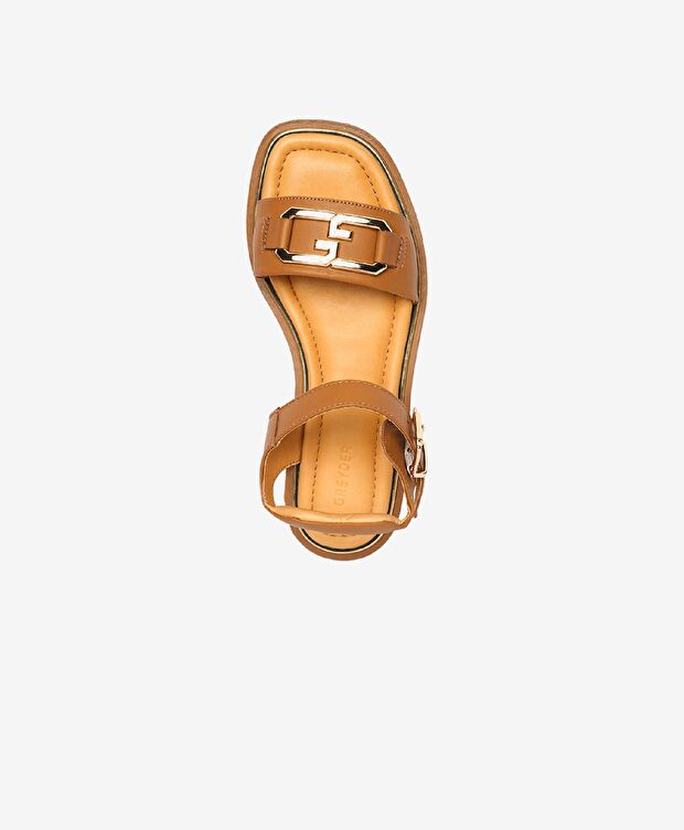 Kadın Taba Hakiki Deri Sandalet - 4