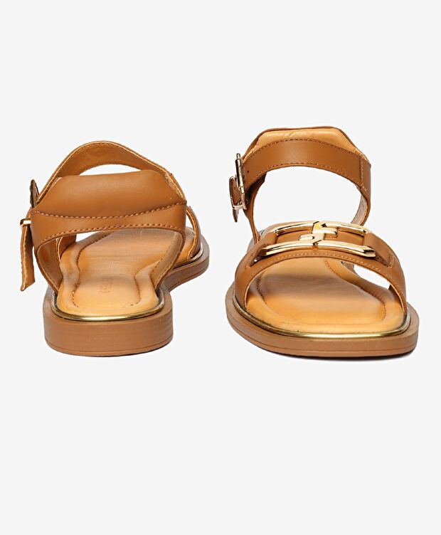 Kadın Taba Hakiki Deri Sandalet - 7