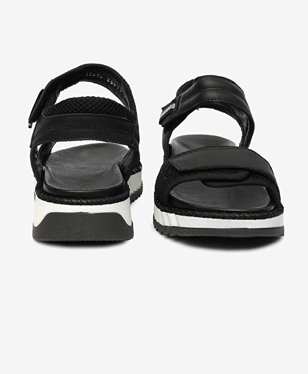 Kadın Siyah Hakiki Deri Sandalet - 7