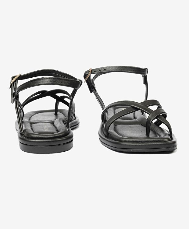 Kadın Siyah Hakiki Deri Sandalet - 7