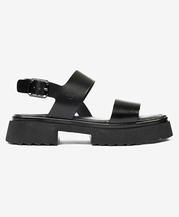 Kadın Siyah Hakiki Deri Sandalet - 1