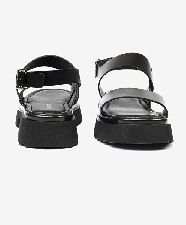 Kadın Siyah Hakiki Deri Sandalet - 7