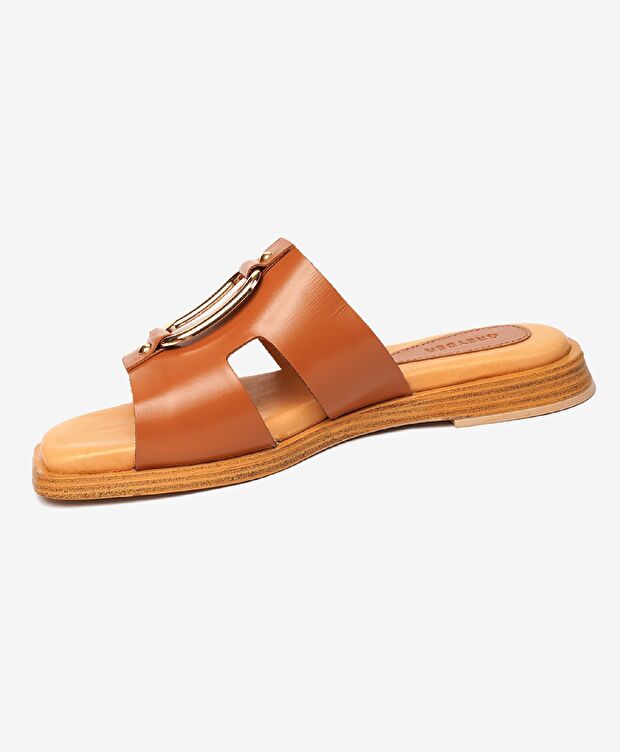 Kadın Taba Hakiki Deri Terlik - 3