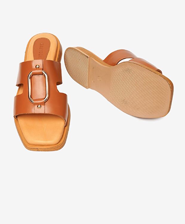 Kadın Taba Hakiki Deri Terlik - 6