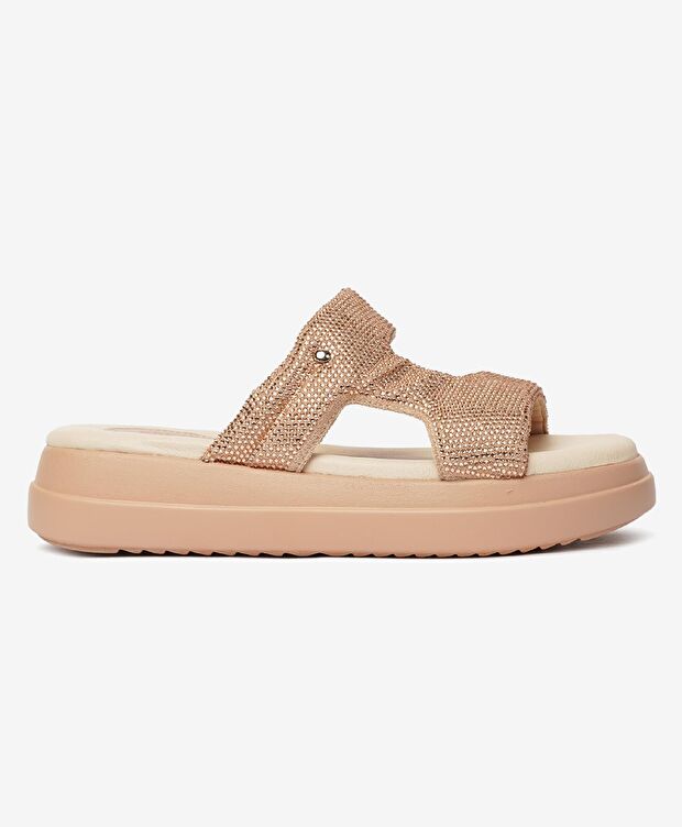 Kadın Krem Hakiki Deri Terlik - 1