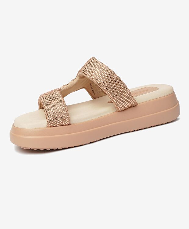 Kadın Krem Hakiki Deri Terlik - 3