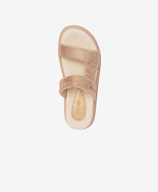 Kadın Krem Hakiki Deri Terlik - 4