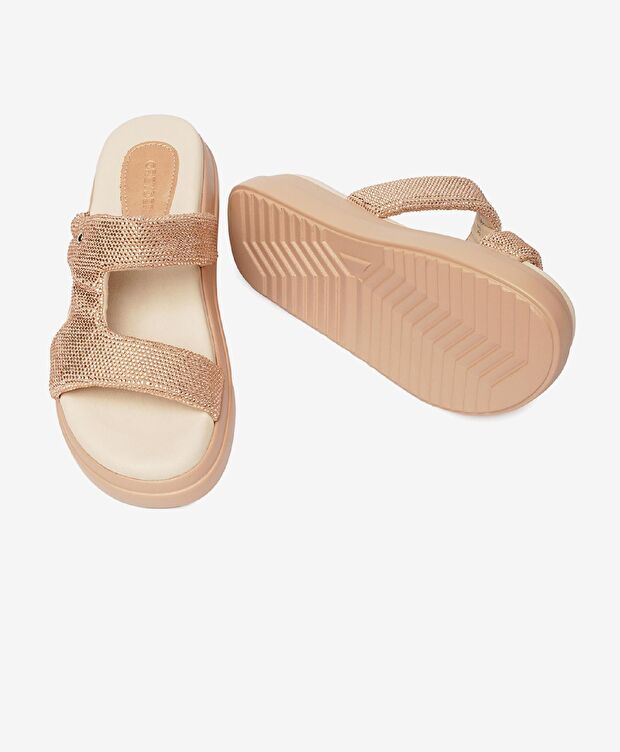 Kadın Krem Hakiki Deri Terlik - 6