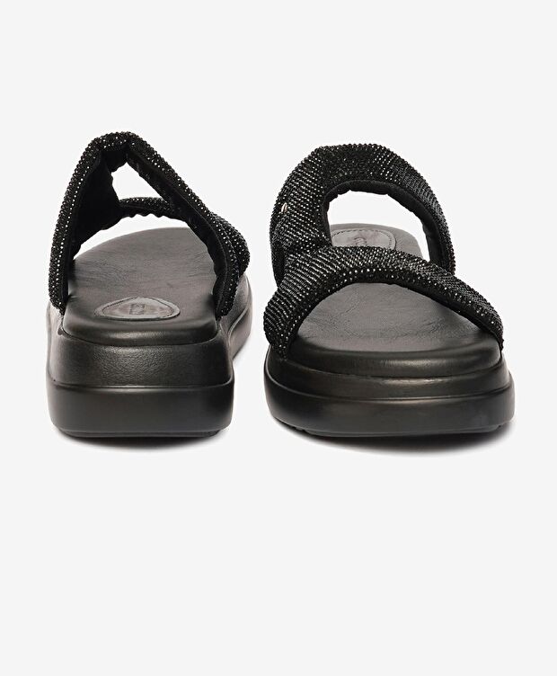 Kadın Siyah Hakiki Deri Terlik - 7