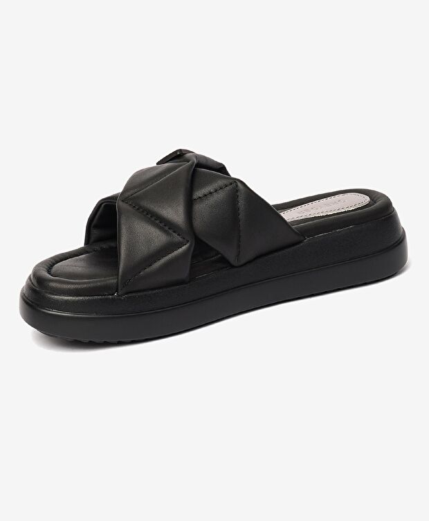 Kadın Siyah Hakiki Deri Terlik - 3