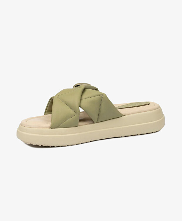 Kadın Yeşil Hakiki Deri Terlik - 2