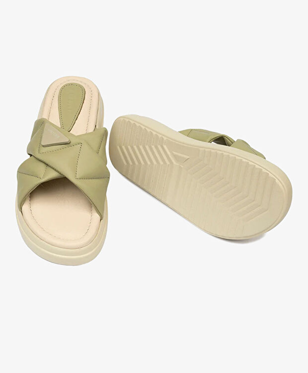 Kadın Yeşil Hakiki Deri Terlik - 6