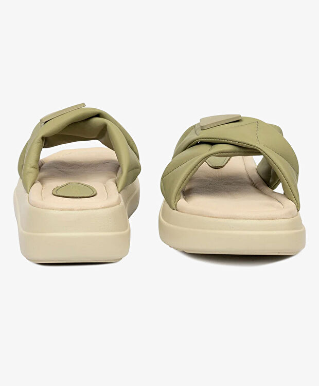 Kadın Yeşil Hakiki Deri Terlik - 7