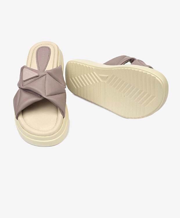 Kadın Lila Hakiki Deri Terlik - 6