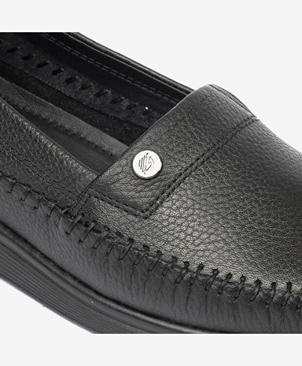 Kadın Siyah Hakiki Deri Casual Ayakkabı - 5