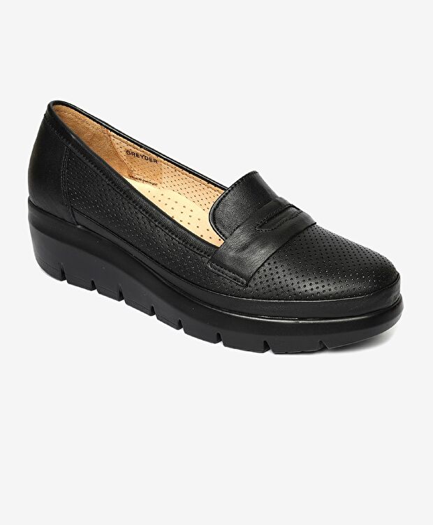 Kadın Siyah Hakiki Deri Casual Ayakkkabı - 2