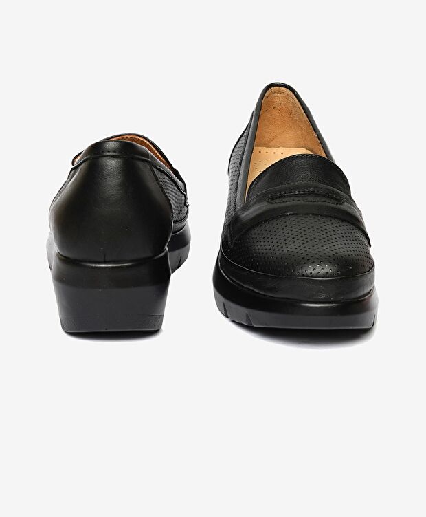 Kadın Siyah Hakiki Deri Casual Ayakkkabı - 7