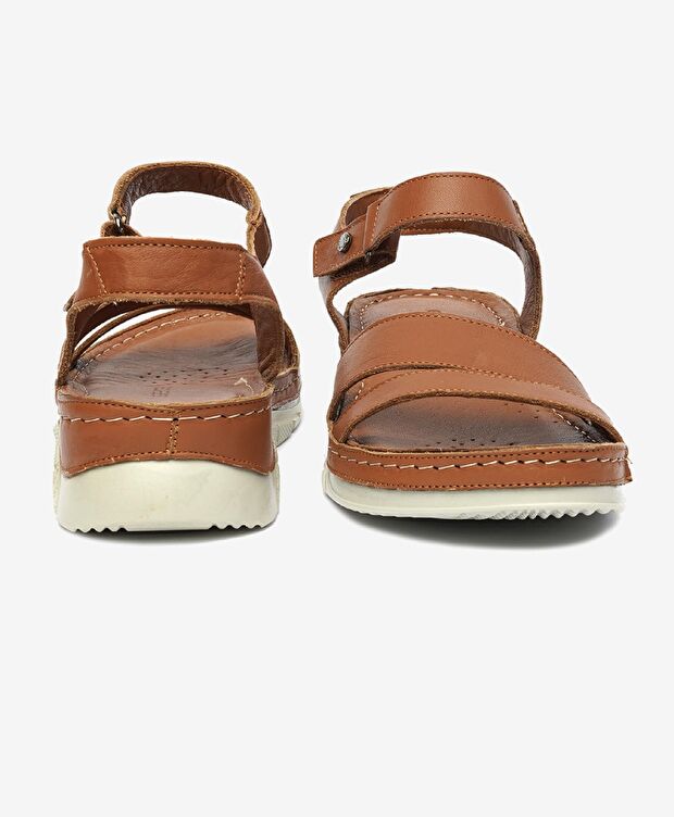 Kadın Taba Hakiki Deri Sandalet - 7