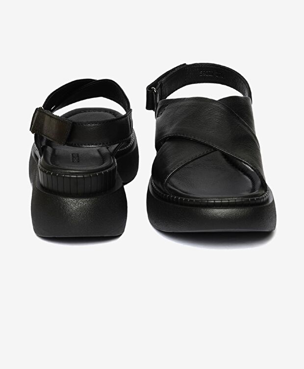 Kadın Siyah Hakiki Deri Sandalet - 7