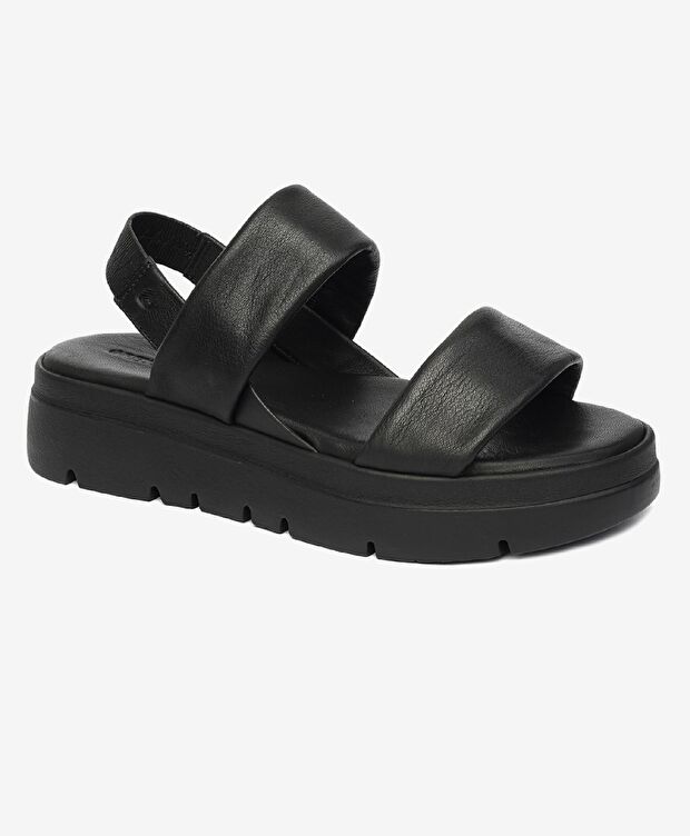 Kadın Siyah Hakiki Deri Sandalet - 2