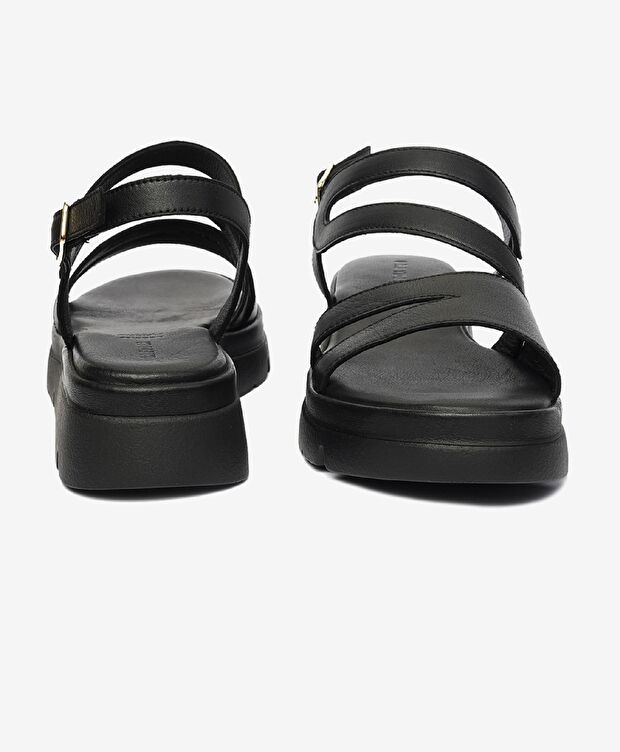 Kadın Siyah Hakiki Deri Sandalet - 7