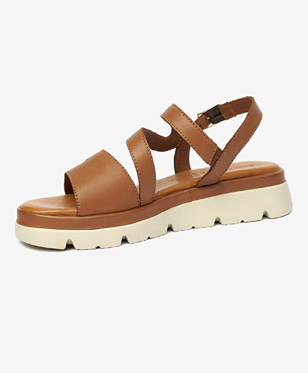 Kadın Taba Hakiki Deri Sandalet - 3