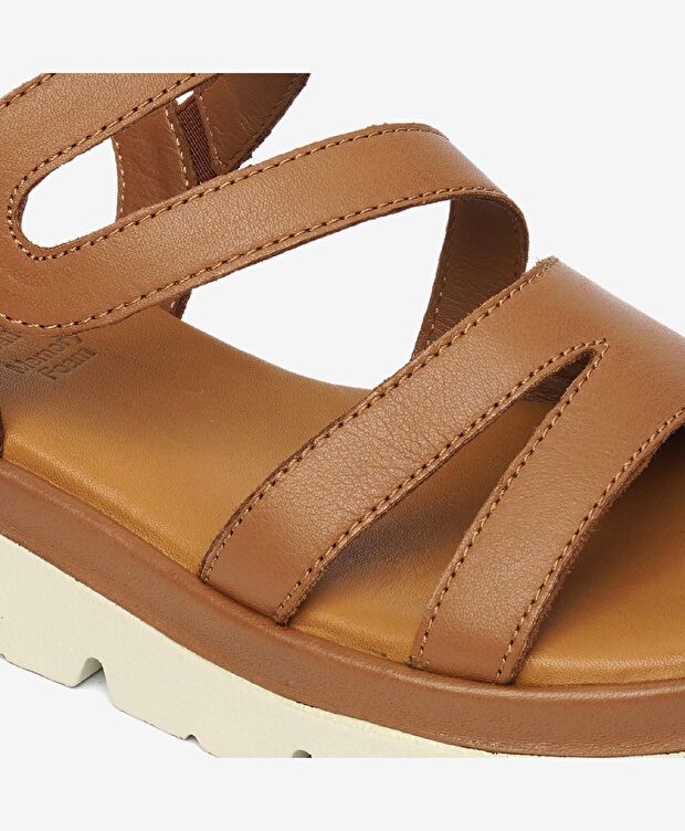 Kadın Taba Hakiki Deri Sandalet - 5