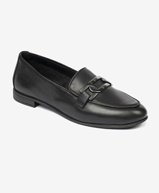 Kadın Siyah Hakiki Deri Casual Ayakkabı - 2