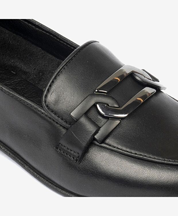 Kadın Siyah Hakiki Deri Casual Ayakkabı - 5