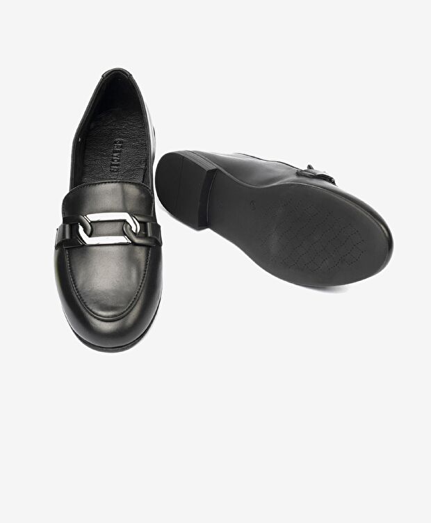 Kadın Siyah Hakiki Deri Casual Ayakkabı - 6