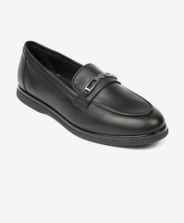 Kadın Siyah Hakiki Deri Casual Ayakkabı - 2