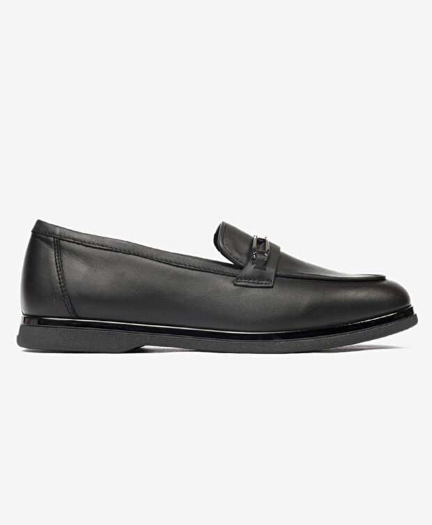 Kadın Siyah Hakiki Deri Casual Ayakkabı - 1