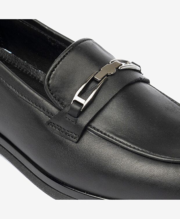 Kadın Siyah Hakiki Deri Casual Ayakkabı - 5