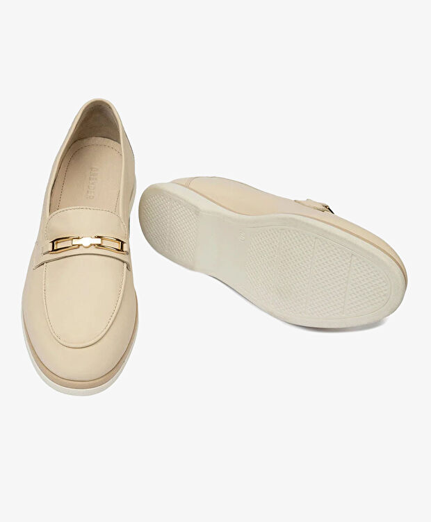 Kadın Krem Hakiki Deri Casual Ayakkabı - 6