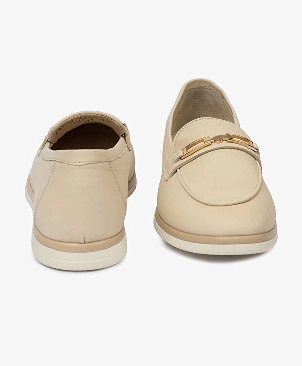 Kadın Krem Hakiki Deri Casual Ayakkabı - 7