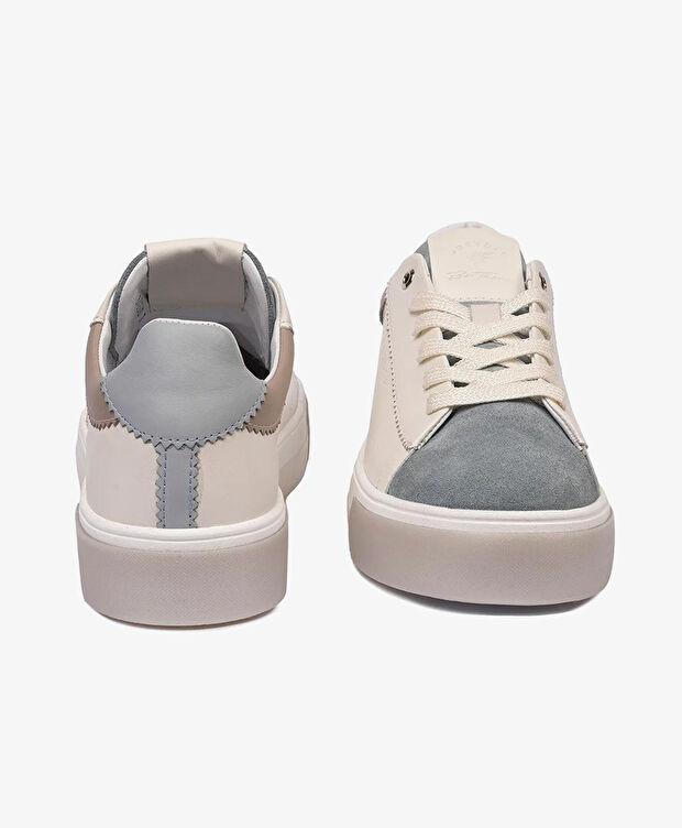 Kadın Beyaz Mavi Hakiki Deri Sneaker Ayakkabı - 7